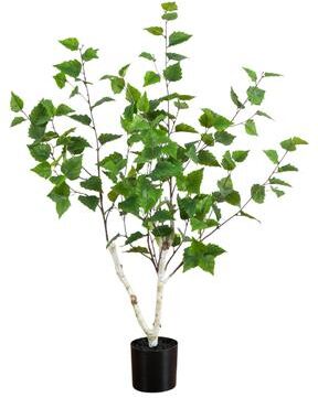 Nearly Natural 3-ft Artificial Birch Tree - Green