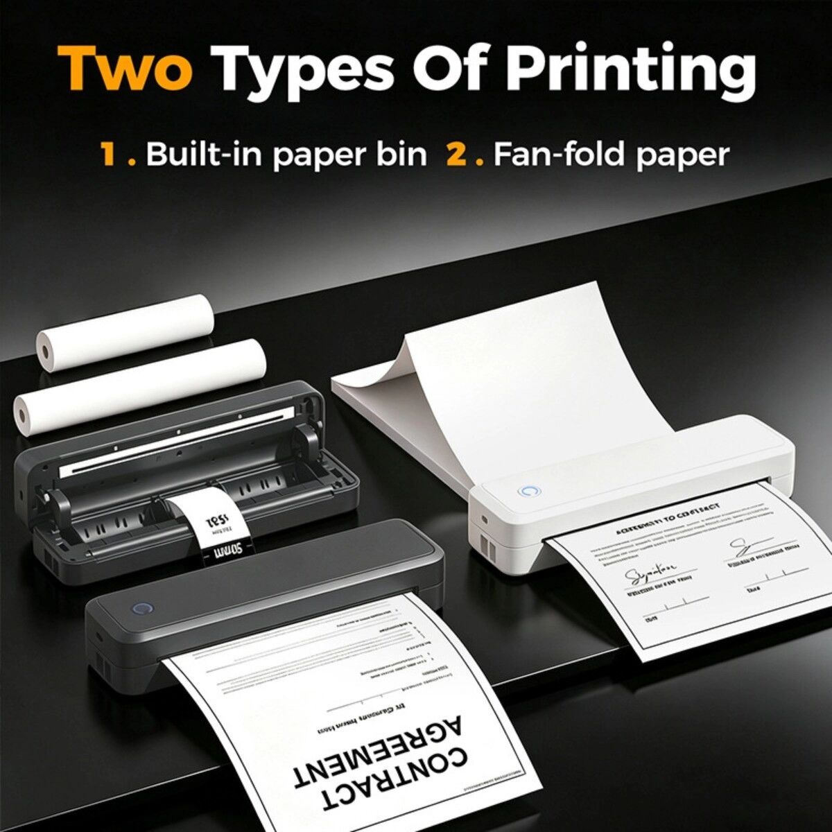 INF Tragbarer Thermodrucker für Tattoo-Transfers mit tintenfreiem Druck, Bluetooth- und USB-Konnektivität Schwarz