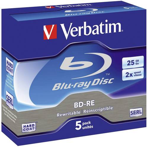 Verbatim 43615 Blu-ray BD-RE Rohling 25 GB 5 St. Jewelcase