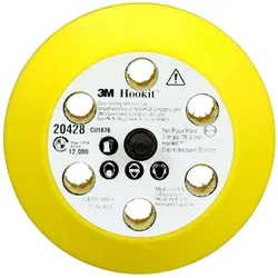 3M Hookit Stützteller, 75 mm x 19 mm, 6-fach gelocht, Gewindegröße: 1/4-20 EXT
