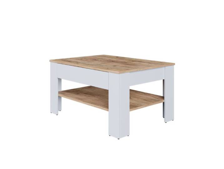 Table basse Milan 92.2x65cm Blanc/Chêne de force doré Vicco 54385