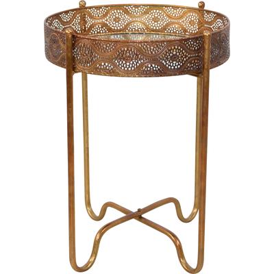 Beistelltisch HOME AFFAIRE, gold (goldfarben), H:51cm, Stilvoll und praktisch: Der Beistelltisch von Home affaire im orientalischen Stil zieht alle Blicke auf sich. Die Optik des runden Tisches ist durch den reizvollen Dekormix geprägt. Gestell und...