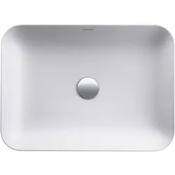 Duravit Cape Cod Aufsatz-Waschtisch 2347553200 55x40cm, ohne Hahnloch, Überlauf, Hahnlochbank, Weiß Seidenmatt