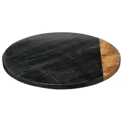 Secret de Gourmet, Serviergeschirr, Geom Hygge Dreh-Ablage – 30 cm Durchmesser – Marmor – Schwarz