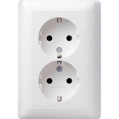 GIRA Einsatz Doppelsteckdose System 55, Standard 55, E2, Event, Event Klar, Event Opak, Esprit, ClassiX Reinweiß, Matt 078004