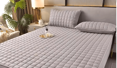 Evergreen Home Goods Breathable Quilted Mattress Cover, Soft Skin Friendly, Anti Mite, Anti Bacterial Bed Protector Fitted Sheet gray 90x200x27cm
