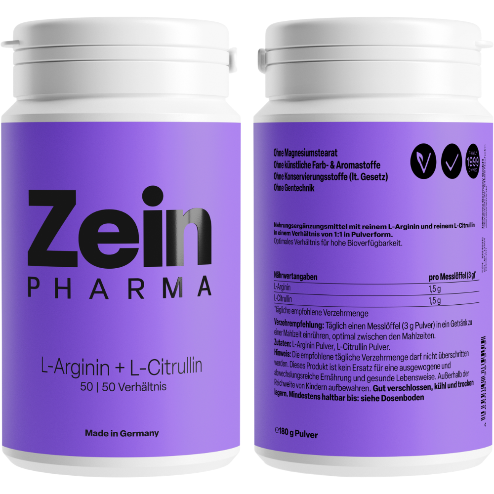 ZeinPharma L-Arginine + L-Citrulline Powder Blood Circulation Food Supplement 180g