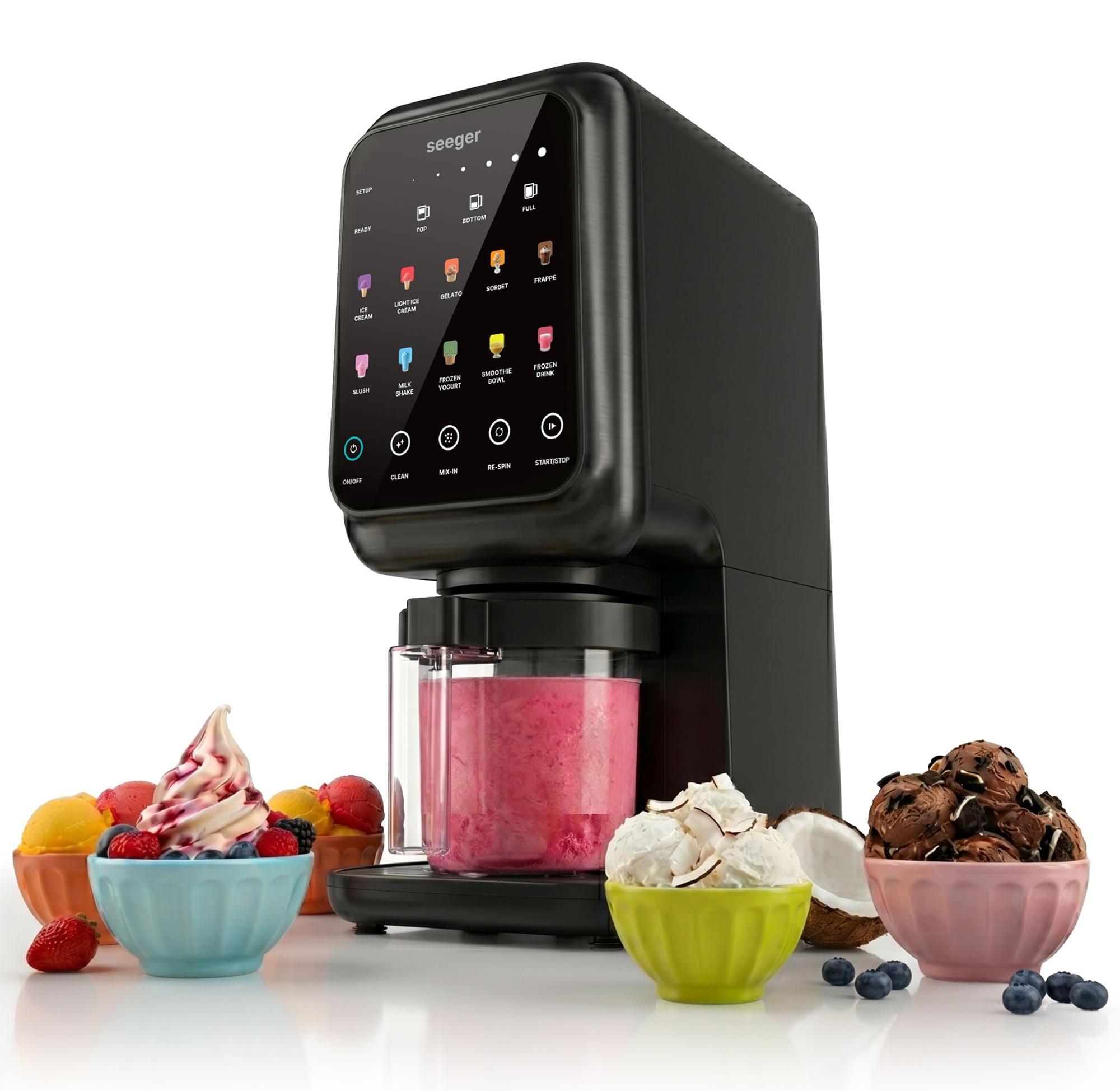 Eismaschine Softeismaschine - 10 Programme - Touchscreen - 3 Becher mit Deckel - Mix-in-Funktion