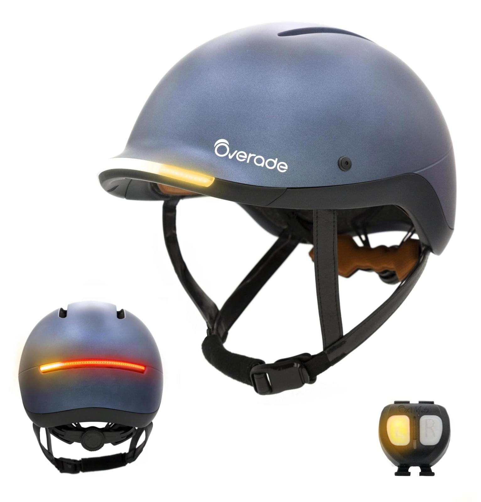 Fahrradhelm Radhelm Helm - Mit LED-Beleuchtung vorn und hinten - Blinkfunktion - Einheitsgröße 55 bis 61 cm