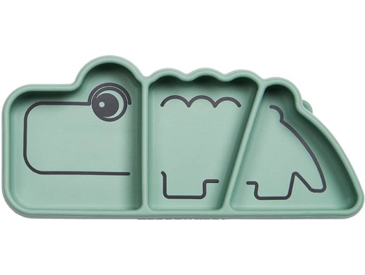 Done by Deer silicone Stick&Stay snack bord Croco groen