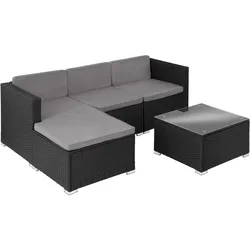 tectake Rattan Lounge Lignano  Schwarz
