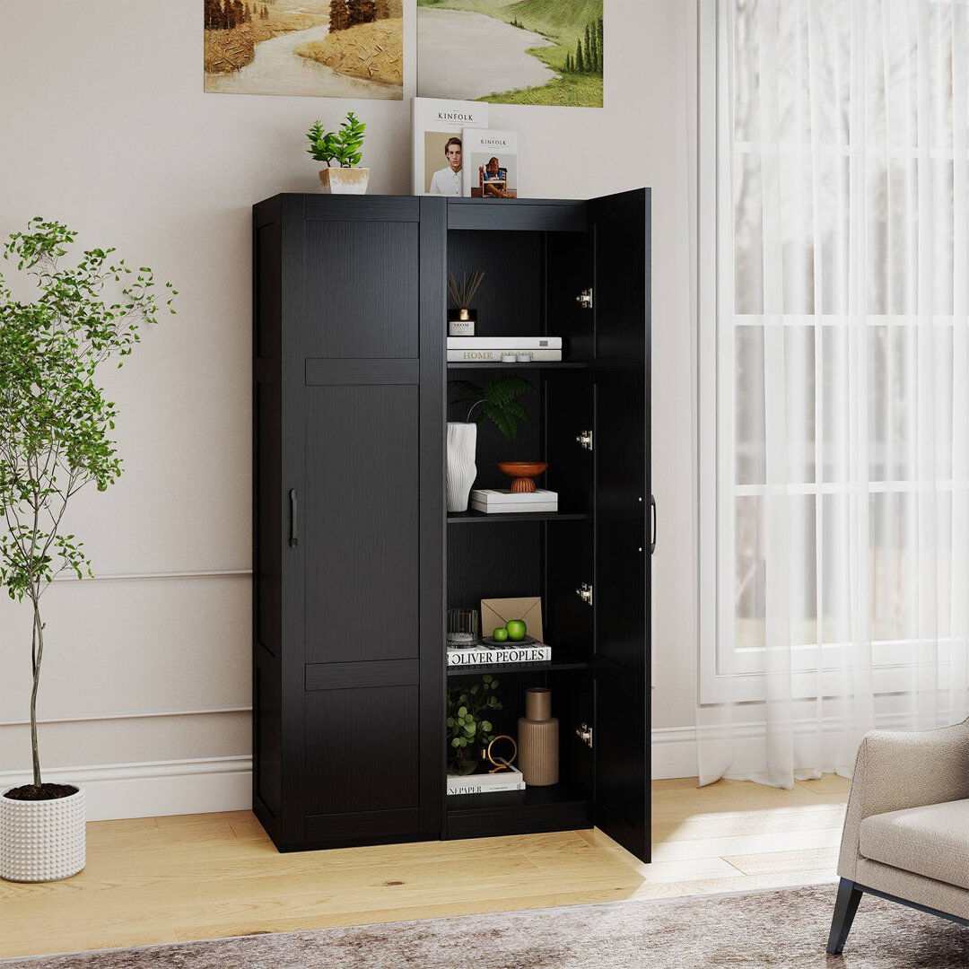 Brambly Cottage 40 cm W Highboard Black 150cm H X 40cm W X 37cm D