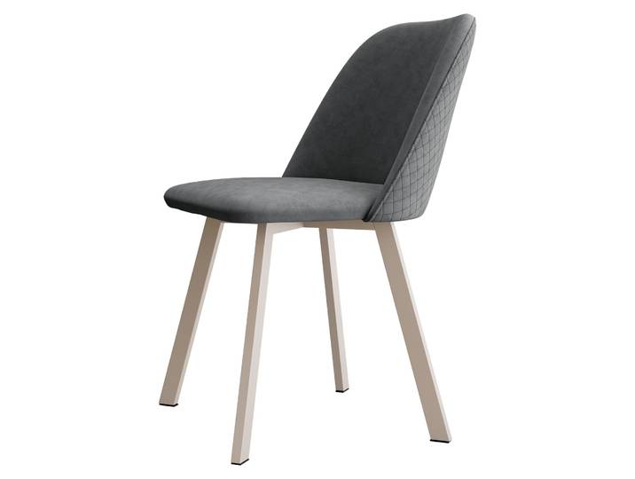 MIRJAN24 Stuhl K109, Elegante Wohnzimmerstühle, Polsterstuhl, Komfortable Stuhl mit Stahlkonstruktion (Farbe: Uttario Velvet 2970 + Uttario Velvet U03 2970, Füße: Cashmere)