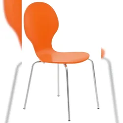 DELUKE Besucherstuhl ATHENS - Holz Orange 43x45x86 cm | Besucherstühle Konferenzstuhl Wartezimmerstuhl Bürostühle Bürostuhl Konferenzraum Wartezimmer