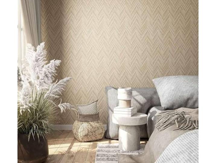 Vliestapete Fischgräten Muster Holz Optik Struktur Beige Braun 33376