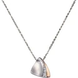 Zeeme Silber Halskette Silber 925 zweifarbig mit Zirkonia weiß