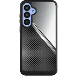Nivocase Hülle für Samsung Galaxy A55 5G Handyhülle NIVOcore Case Schwarz Carbon Metall Stahl (Samsung Galaxy A55), Smartphone Hülle, Grau, Schwarz