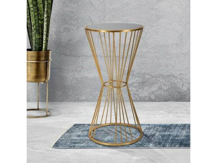 Dmora Couchtisch Aldruda 40x40x80 cm Gold, mit Magazinhalter