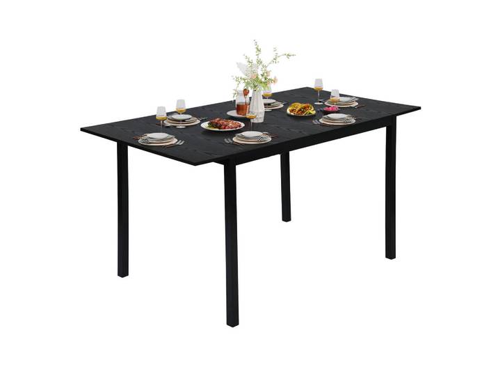 Meubles Cosy Esstisch Composite wood in Schwarz, Rechteckig, 80x75x160 cm, Esszimmer, Esstische