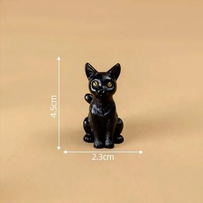 Uplift Treasures Mini Black Cat Resin Figurines 2 Pack sitting