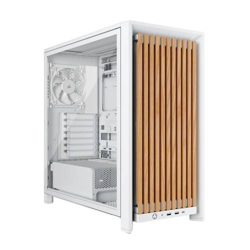 Corsair FRAME 4000D RS, White/Oak Midi-Tower PC-Gehäuse Holz, Weiß