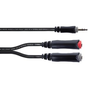 Cordial Audiokabel EY 0,3 WGG, 14892, 0,3m, 3,5mm Klinke / 2x 6,3mm Klinken-Buchse, 3-polig