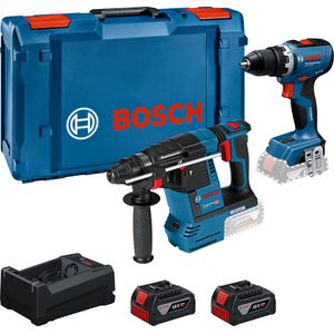 Bosch Combo-Kit PRO 0615A500E4, 18 V Akku, inkl. GSR 18V-65, GBH 18V-26, 2 Akkus, Ladegerät & Koffer