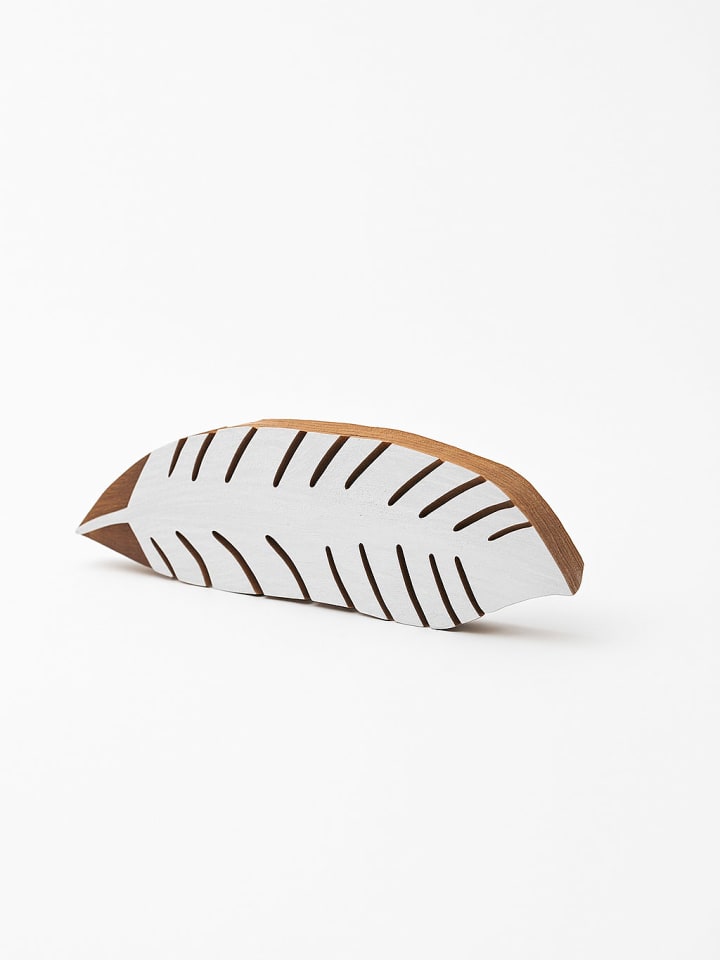 Samimi Blockdruck-Stempel ''Leaf'' in Natur/ Weiß - (L)5 x (B)15 cm - onesize