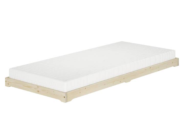 Extra Flaches Einzelbett Unbehandeltes Holz Loft 90 x 200 cm Fichte
