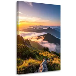LEINWANDBILD Berglandschaft Sonnenuntergang 70x100cm