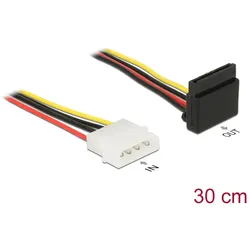 Delock Stromkabel SATA 15 Pin Buchse > 4 Pin Molex Stecker Metall 30 cm