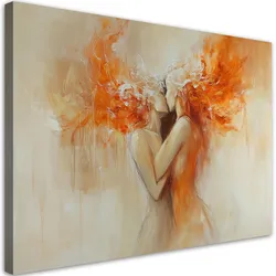 WANDBILD nacktes paar liebt abstrakte orange