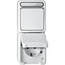 Schneider Electric, Steckdose, 1 Stück Komplett Schalter/Steckdosen Kombination AQUASTAR Polarweiss 4074998