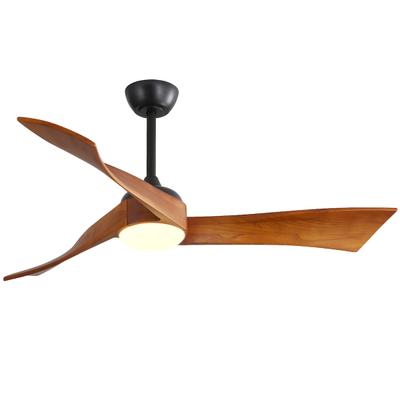 MODFU Deckenventilator mit Licht Schwarz mit 6 Stufen Fernbedienung Timer Umkehrfunktion leiser DC Motor Metall Holz, 42x132x132 cm