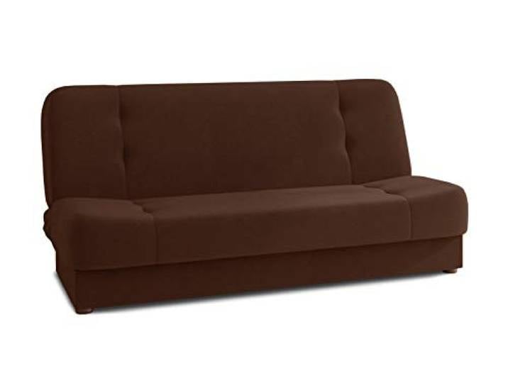 Sofnet - Schlafsofa Sena mit Bettkasten (Braun, Manila 04) Schlafsofa mit Bettkasten, Veloursstoff, Bettfunktion, Couch, Bettsofa, Sofagarnitur, Polstersofa