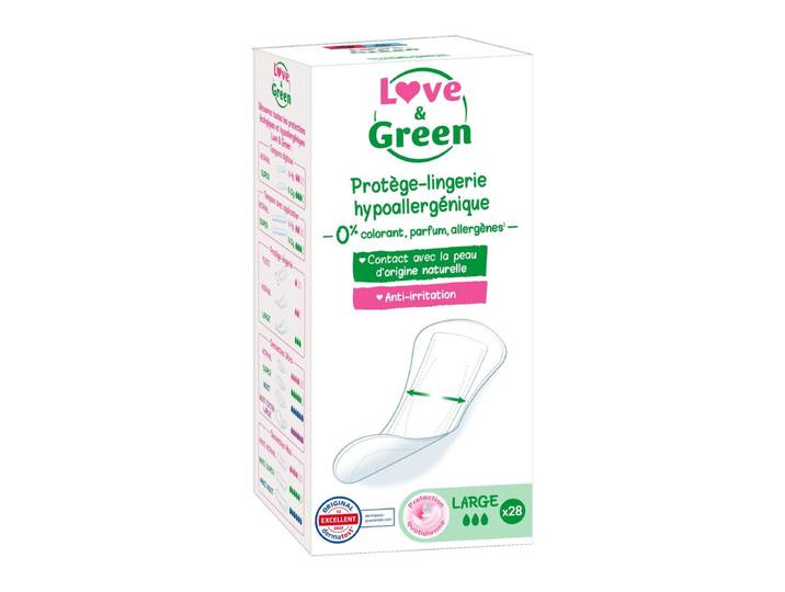 LOVE&GREEN Protège-lingeries hypoallergéniques et écologiques LARGE x 28
