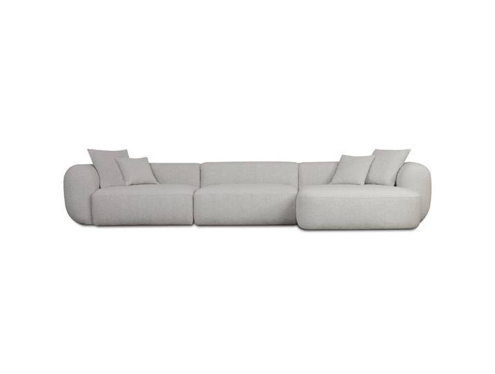 Modulares Ecksofa Baomi, groß, L-förmig, rechtsseitig, hellgrauer