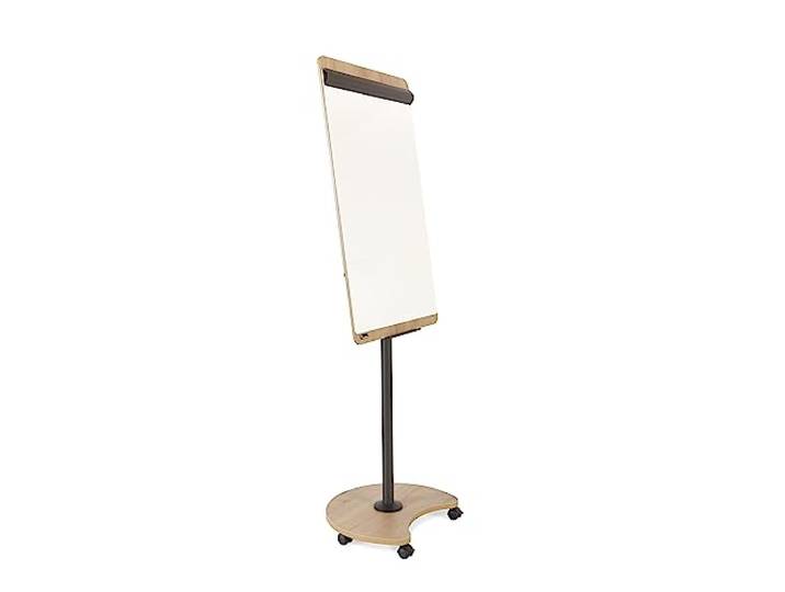 ROCADA Mobiele flipchart NATURAL anthraciet eiken magnetisch verrijdbaar