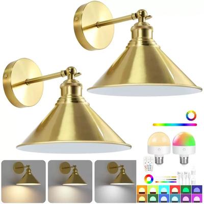 Friendly Fresh Finds Rechargeable Wireless Wall Light With Remote Control 15 Color Dimmable Detachable LED Bulb gold nature White(3500 5500k)