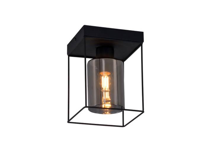Nettlife Deckenleuchte Lawler 15/15/20cm, Schwarz, Metall, E27, 15x20x15 cm, Lampen & Leuchten, Innenbeleuchtung, Deckenleuchten, Deckenleuchten