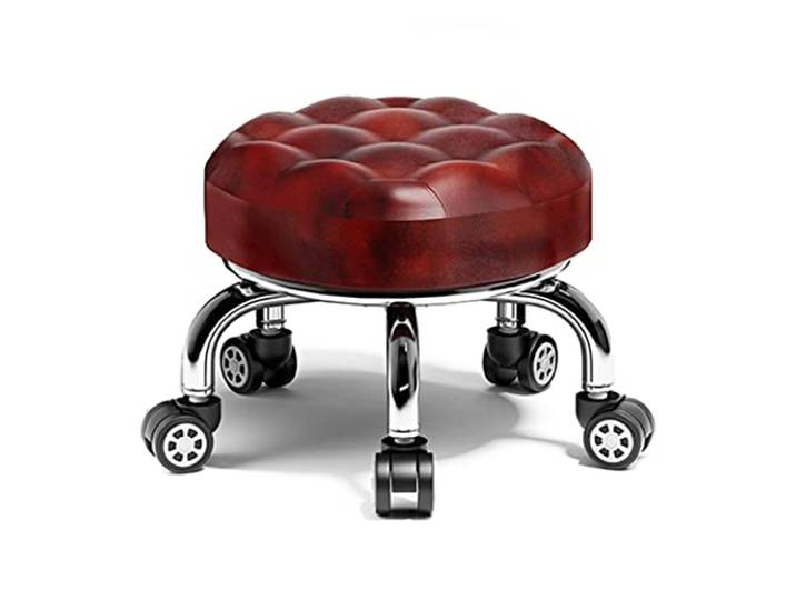 JFGCTYHXY Hocker mit Rollen, Fußhocker mit Rollensitz(Red)