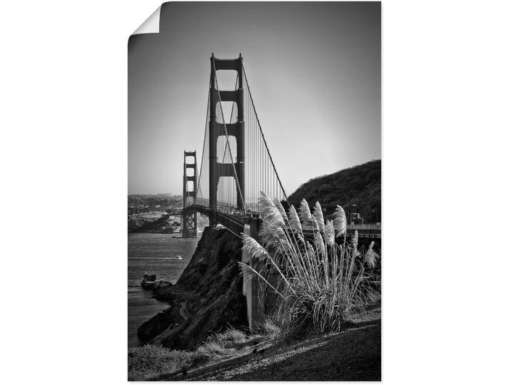 Poster ARTLAND San Francisco Golden Gate Bridge , schwarz (farbe bild(er): schwarz), B:40cm H:60cm, Bilder, Poster, ohne Rahmen