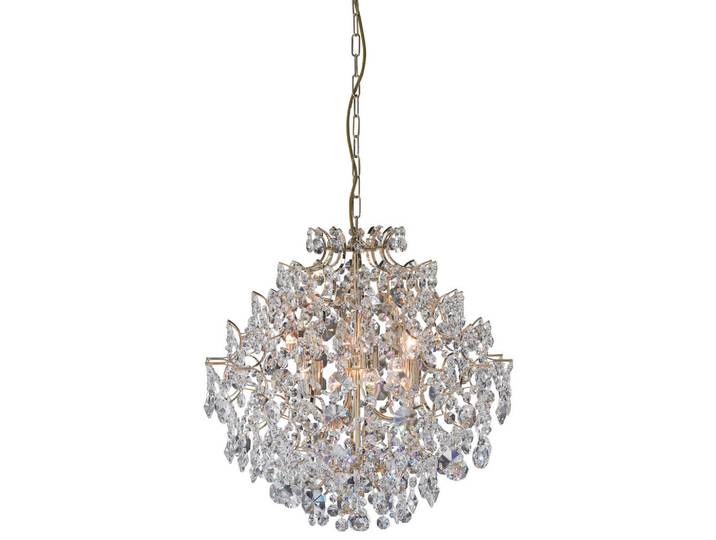 Markslöjd Pendelleuchte Rosendal, Transparent, Goldfarben, rund, 53x56x53 cm, ohne Chemie, Lampen & Leuchten, Innenbeleuchtung, Hängeleuchten, Pendelleuchten