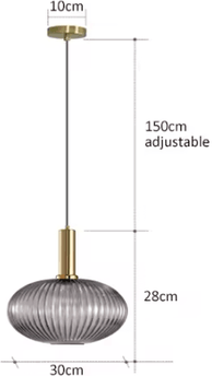 Uplift Curations Retro Colorful Glass Pendant Lights Creative LED E27 Hanging Lighting For Living Room And Bedroom g grey 11.81 In