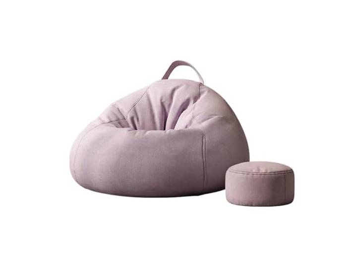 Xumh2024-3 Sitzsack Einfarbiger Sitzsackstuhl mit Ottomane for Wohnzimmer, Schlafzimmer und Lounge(Purple)