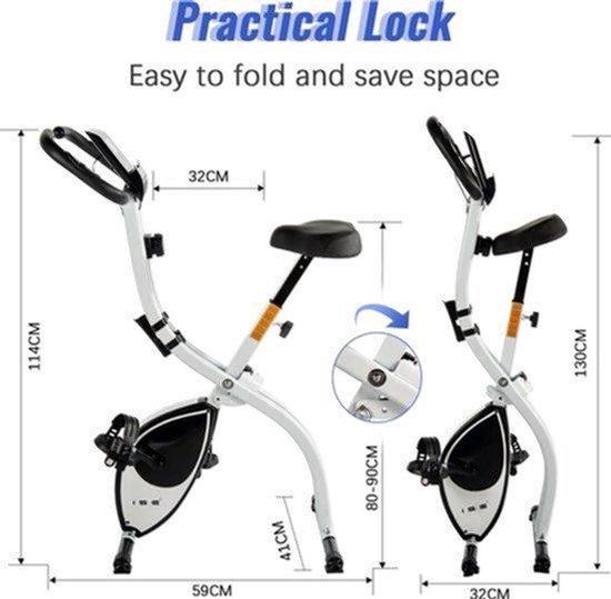 Fahrradtrainer, klappbar - Magnetischer Widerstand, 8 Stufen - Maximale Belastbarkeit: 100 kg - Sitz aus Polyurethan - Indoor-Fahrrad für Zuhause und Büro