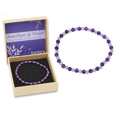 Amethyst Saphira Edelsteinarmband