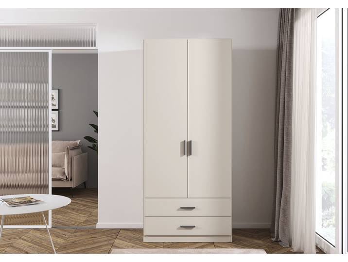Armoire Livaro 91cm Beige/Cachemire Sans portes miroir