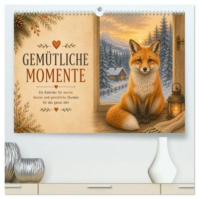 Gemütliche Momente - Ein Kalender für warme Herzen und gemütliche Stunden (hochwertiger Premium Wandkalender 2027 DIN A2 quer), Kunstdruck in