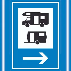 HB-Druck Wohnmobil- und Wohnwagenplatz rechts Aufkleber A1 (594x841mm)